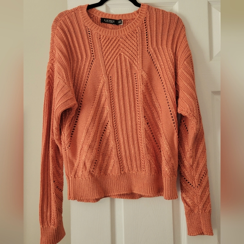Lauren Ralph Lauren Coral Knit Crew Neck Sweater